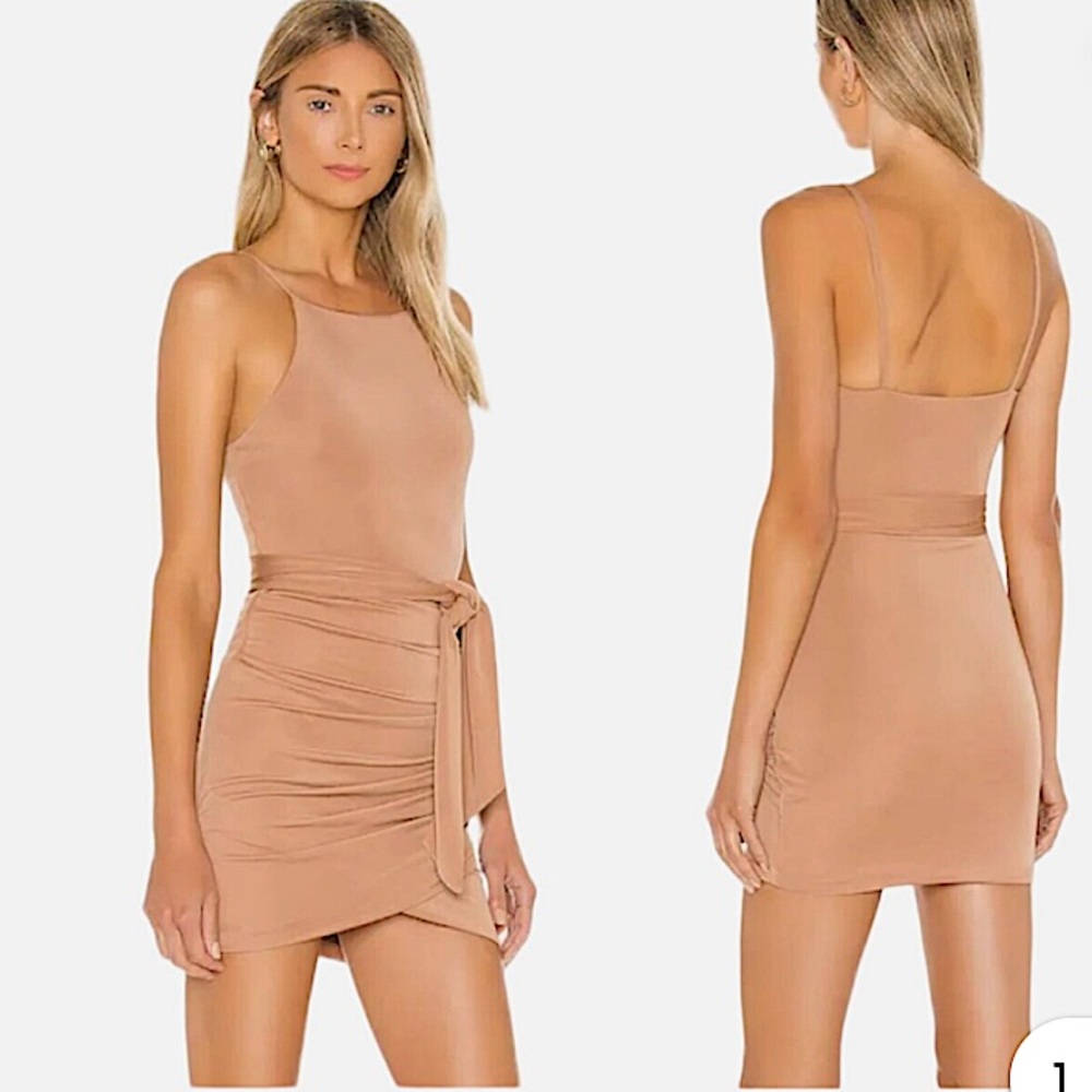 Privacy Please nude bodycon mini dress